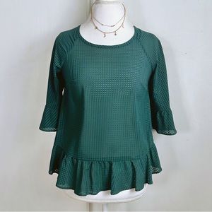 a new day Green Peplum Top